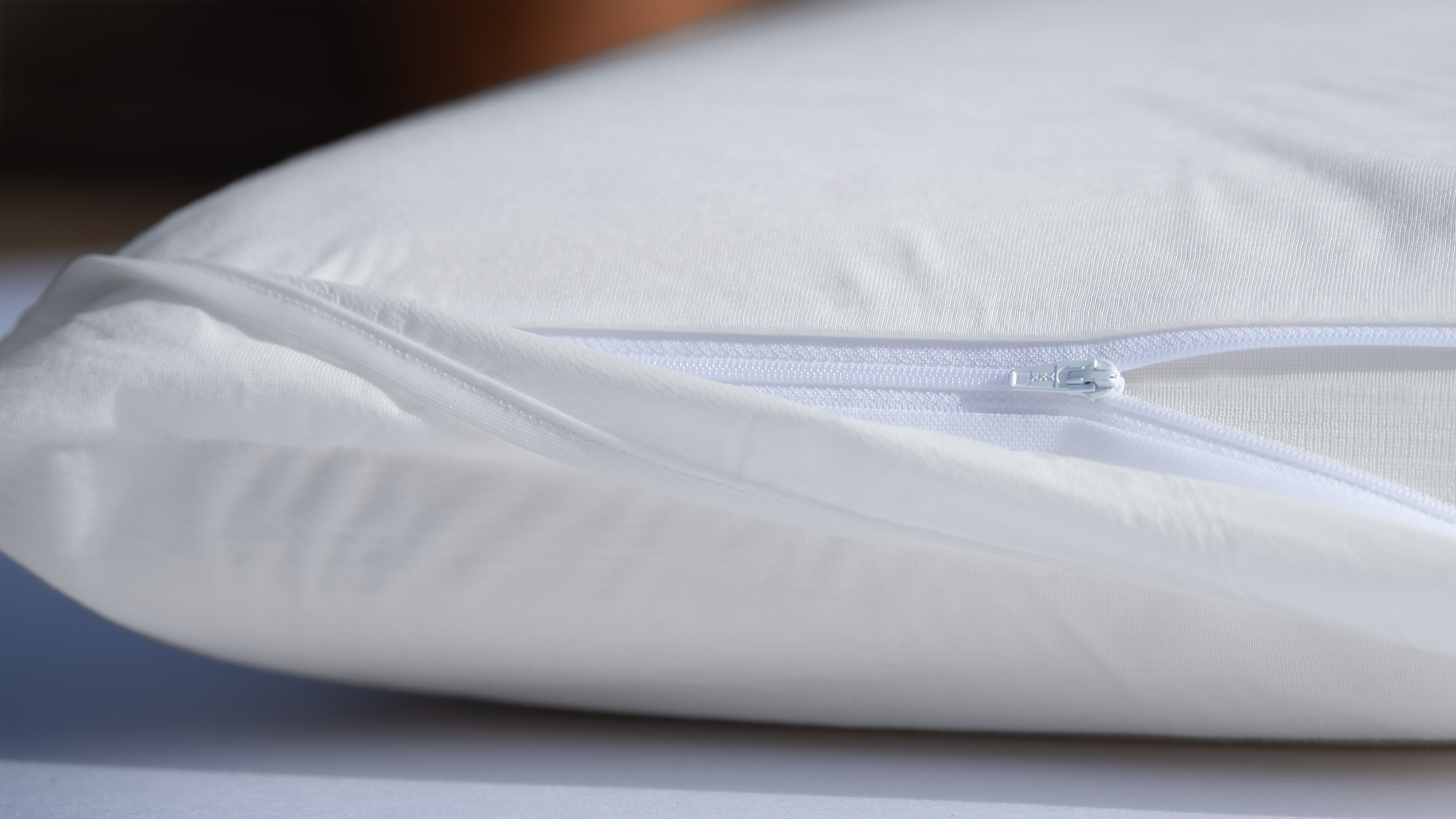 Close up van het Tencel kussensloop met rits