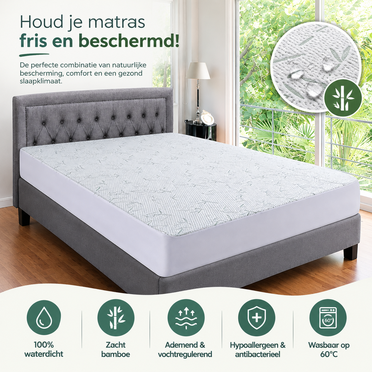 Waterdichte ademende matrashoes