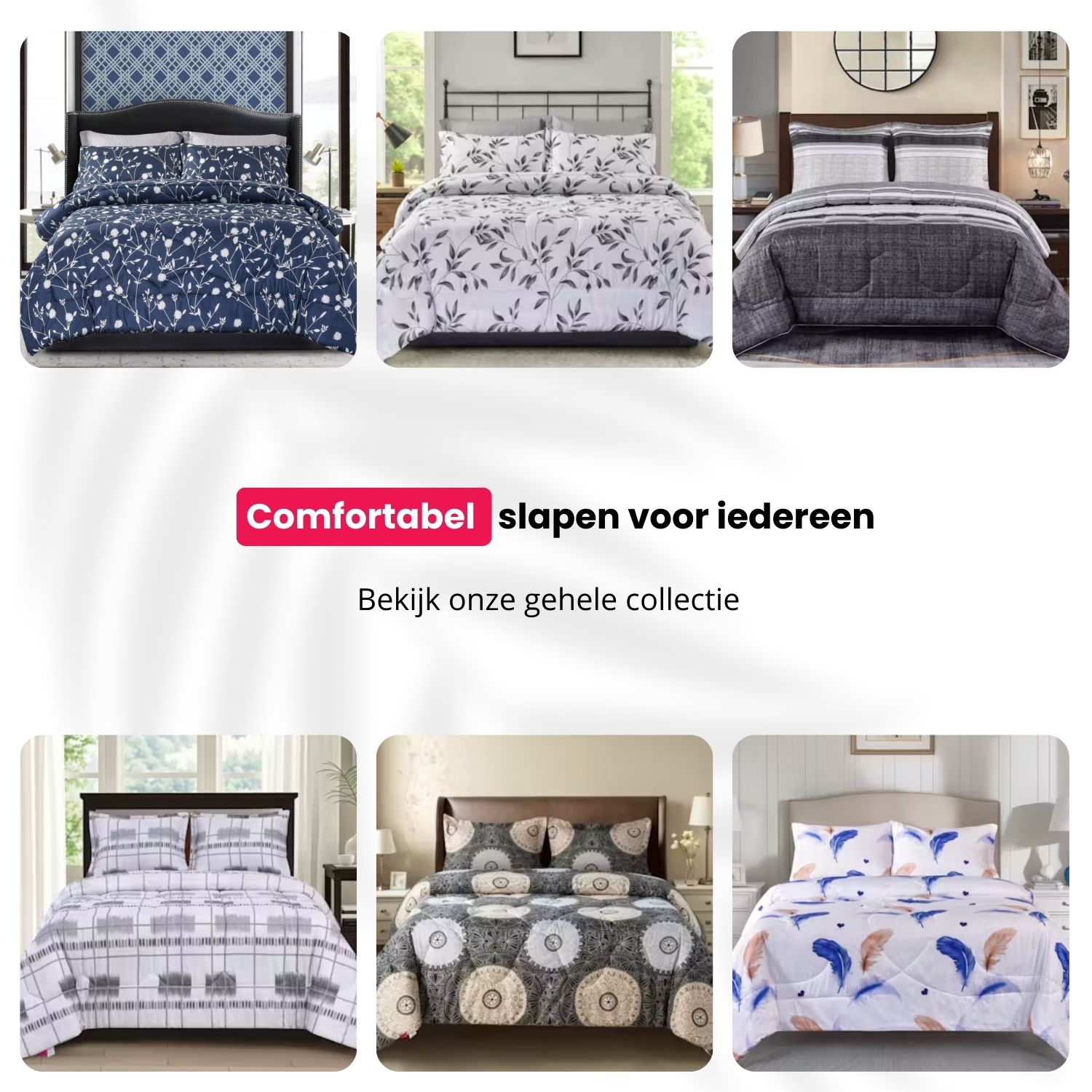 Overzicht van Zorgmatras dekbedden met onder andere het Gloria grijs witte model