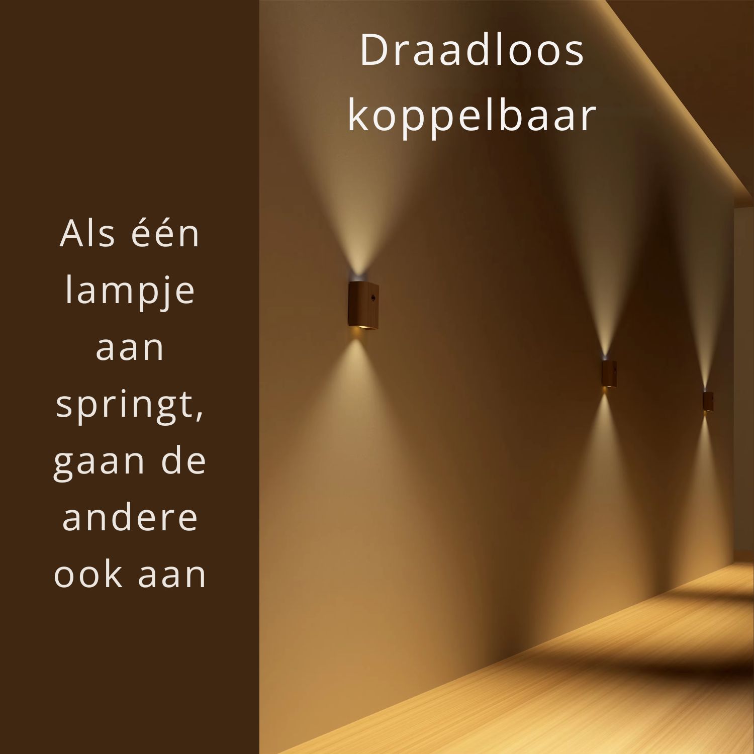 Draadlooze wandlampjes fotosensor